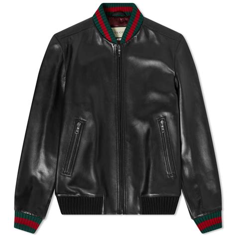 gucci bomber jacket leather|vintage Gucci leather jacket men's.